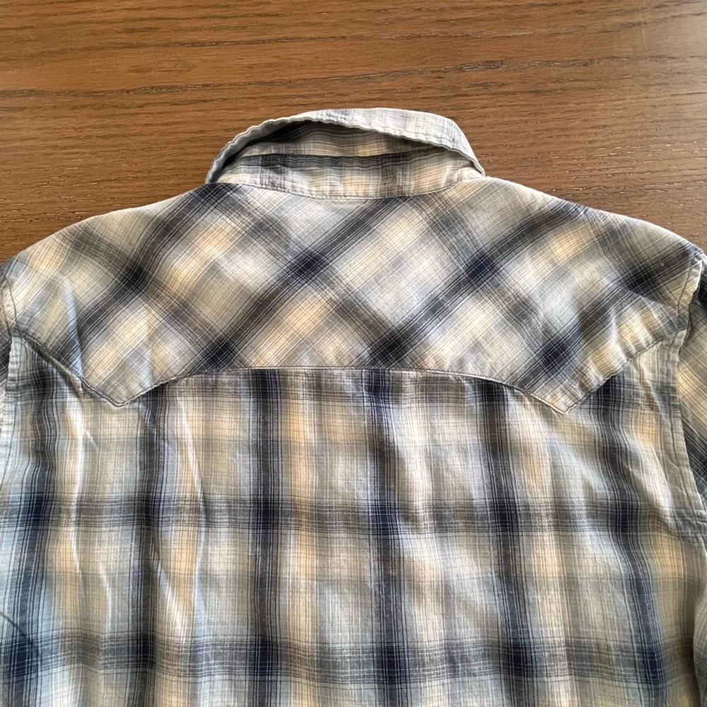 Levi's Men's Blue Plaid‎ Button-Up Western Shirt